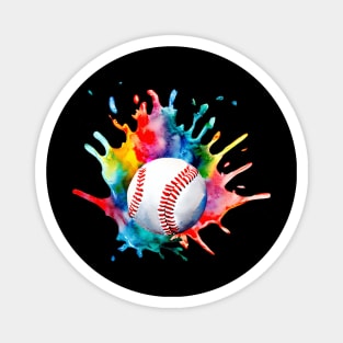 Baseball Watercolor Ball Magnet